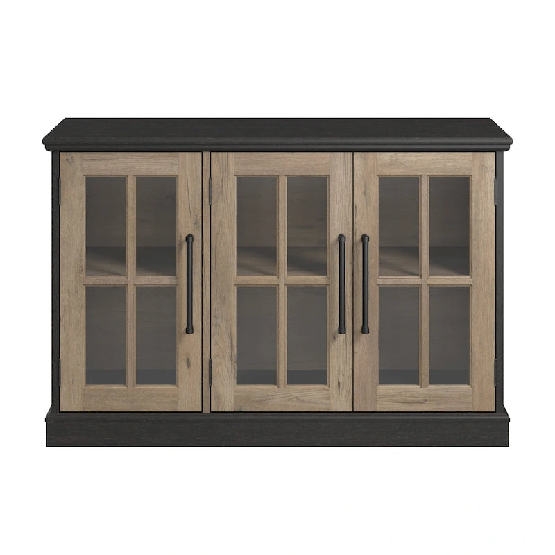 46W TV Stand for 65 Inch TV with Glass Doors and Storage
