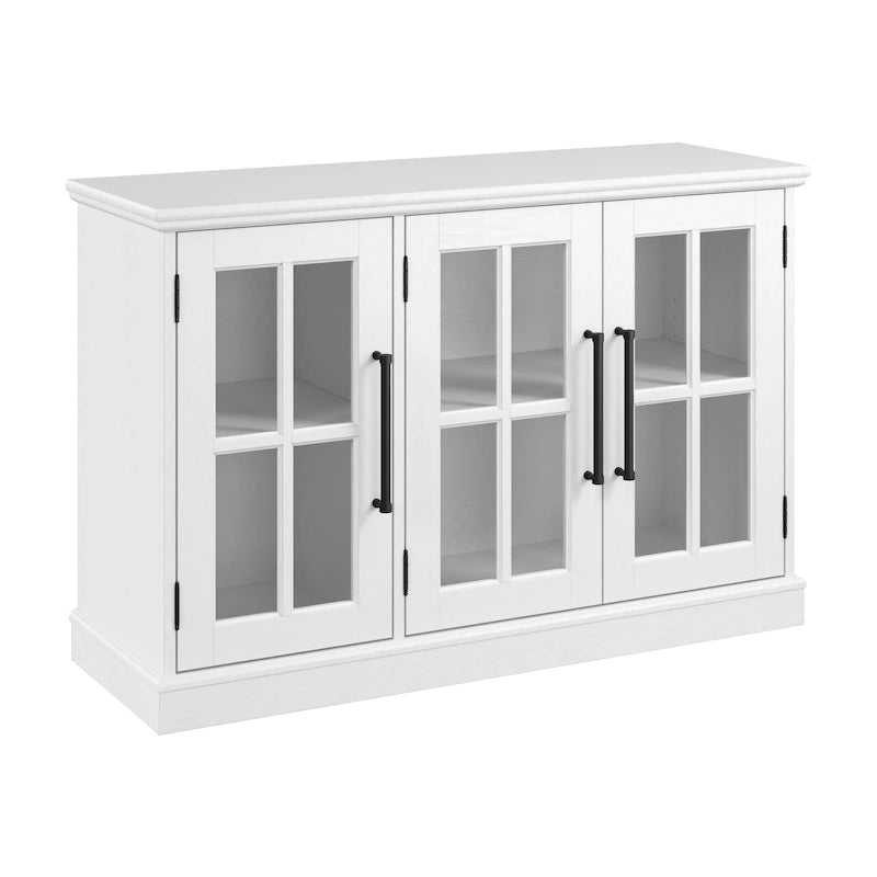 46W TV Stand for 65 Inch TV with Glass Doors and Storage