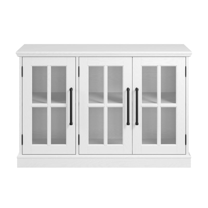 46W TV Stand for 65 Inch TV with Glass Doors and Storage