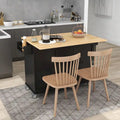 Kitchen Island Cart with Solid Wood Top and Locking Wheels