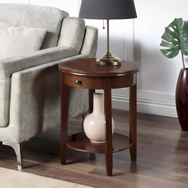Convenience Concepts American Heritage Baldwin 1 Drawer End Table with Shelf
