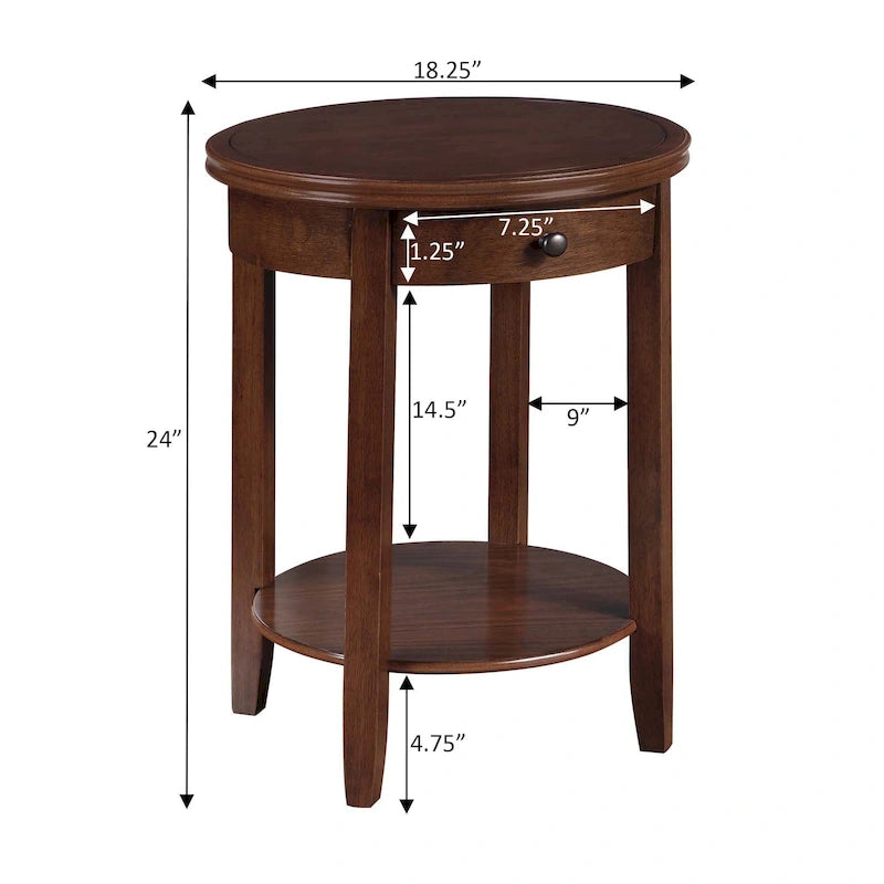 1 Drawer End Table with Shelf