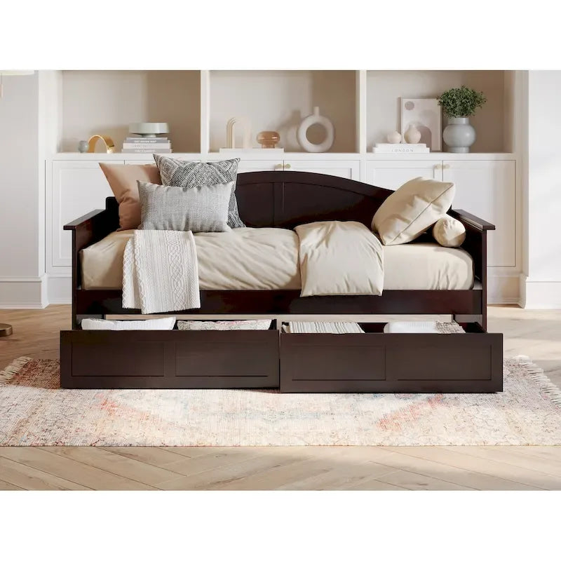 Twin Size Wooden Daybed with Storage Drawers