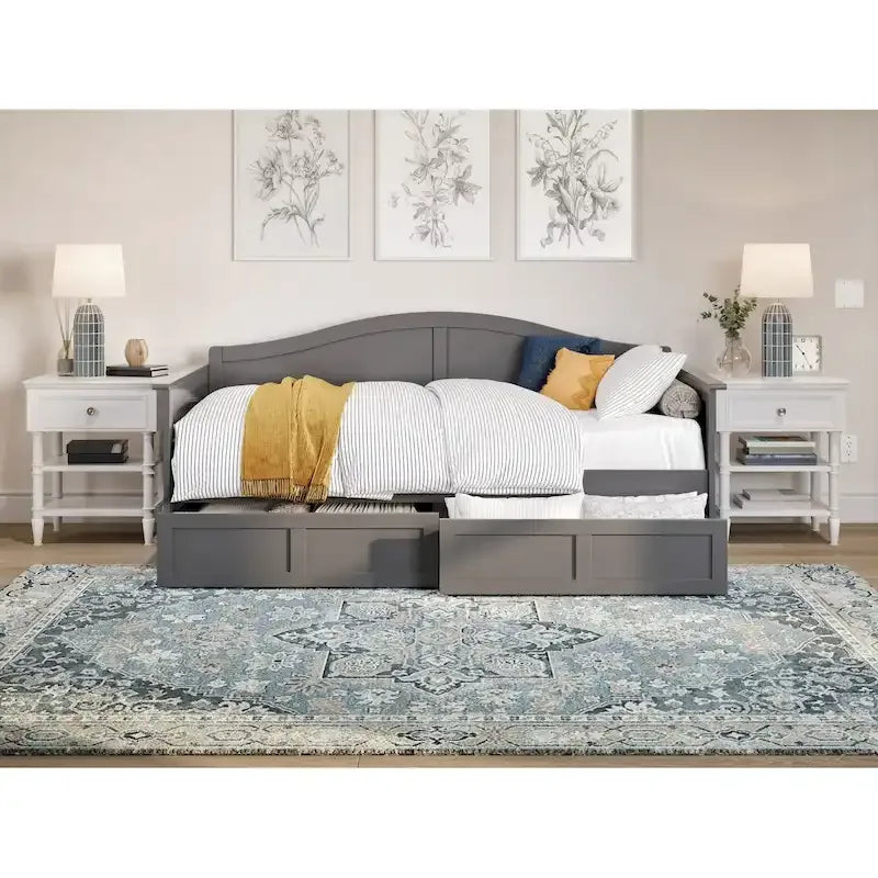 Twin Size Wooden Daybed with Storage Drawers
