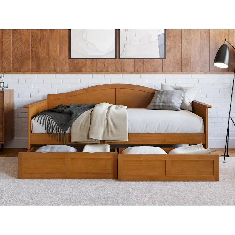 Twin Size Wooden Daybed with Storage Drawers