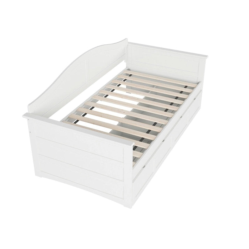 Twin Size Wooden Daybed with Storage Drawers