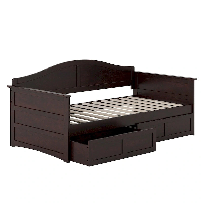 Twin Size Wooden Daybed with Storage Drawers