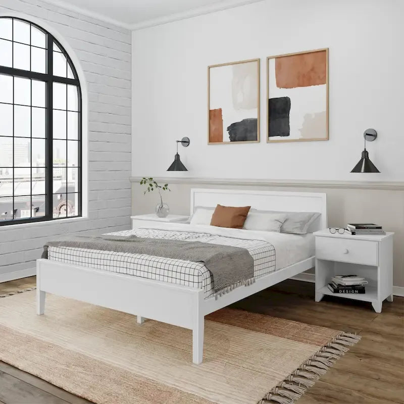 Queen-Size Bed with Panel Headboard
