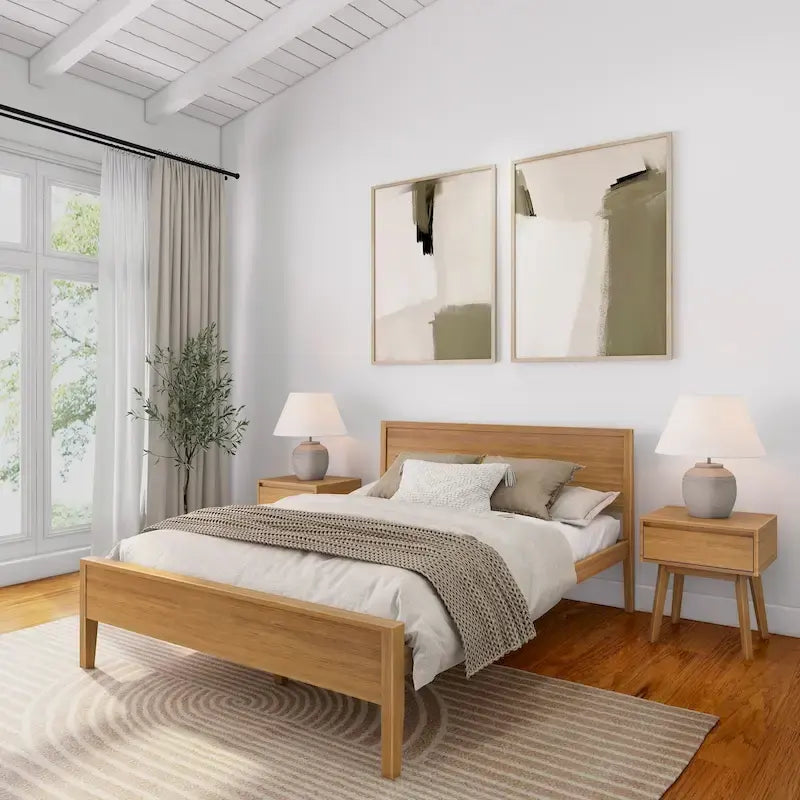 Queen-Size Bed with Panel Headboard
