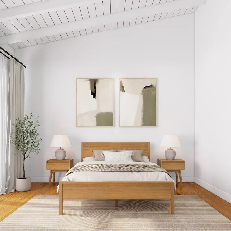 Queen-Size Bed with Panel Headboard