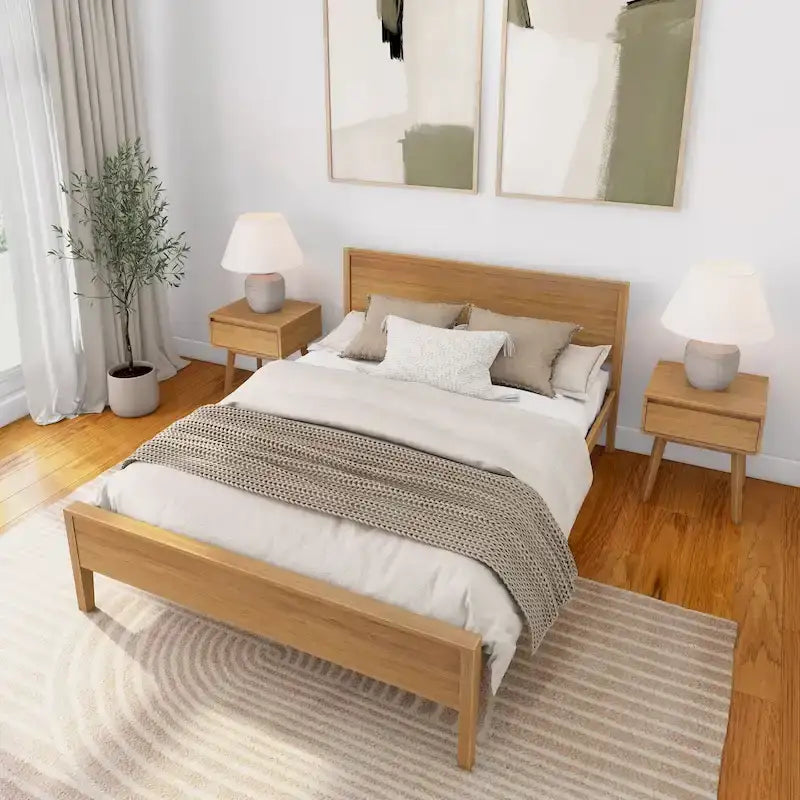Queen-Size Bed with Panel Headboard