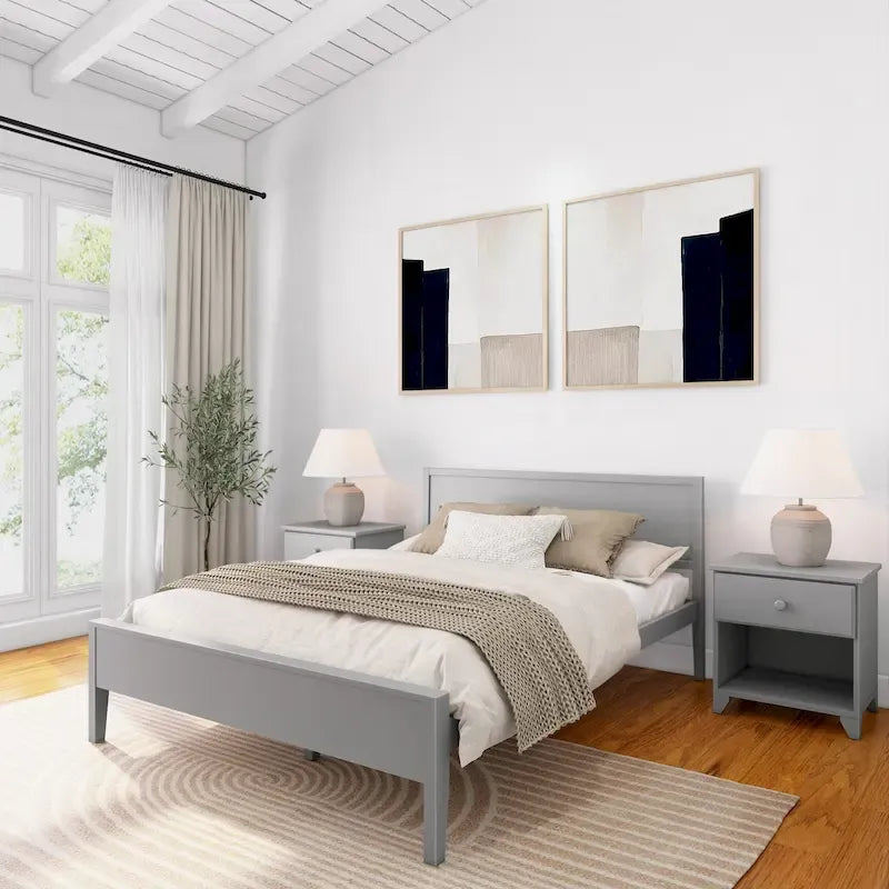 Queen-Size Bed with Panel Headboard