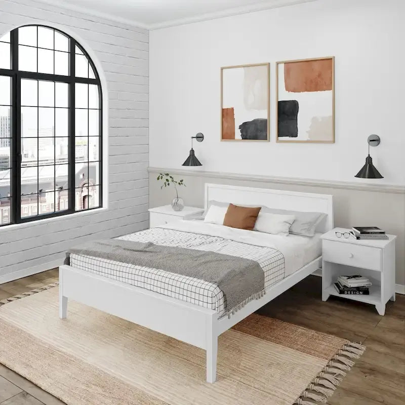Queen-Size Bed with Panel Headboard
