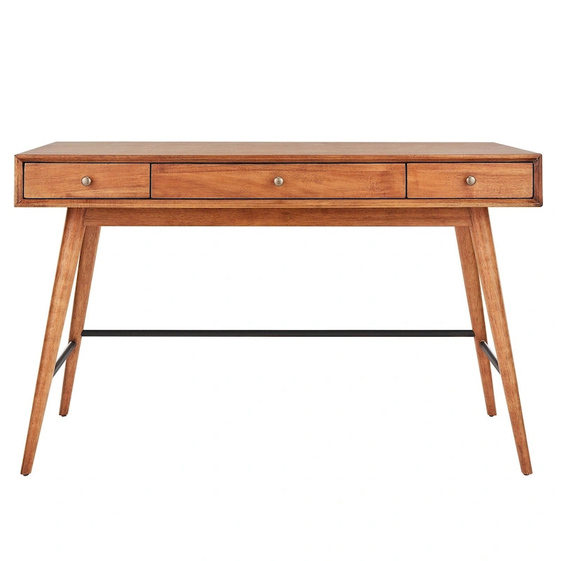 Schreibtisch aus Holz im Mid-Century-Modern-Stil mit 3 Schubladen