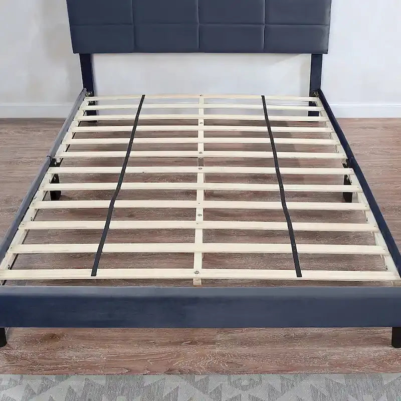 Grey Upholstered Storage Bed with USB Ports
