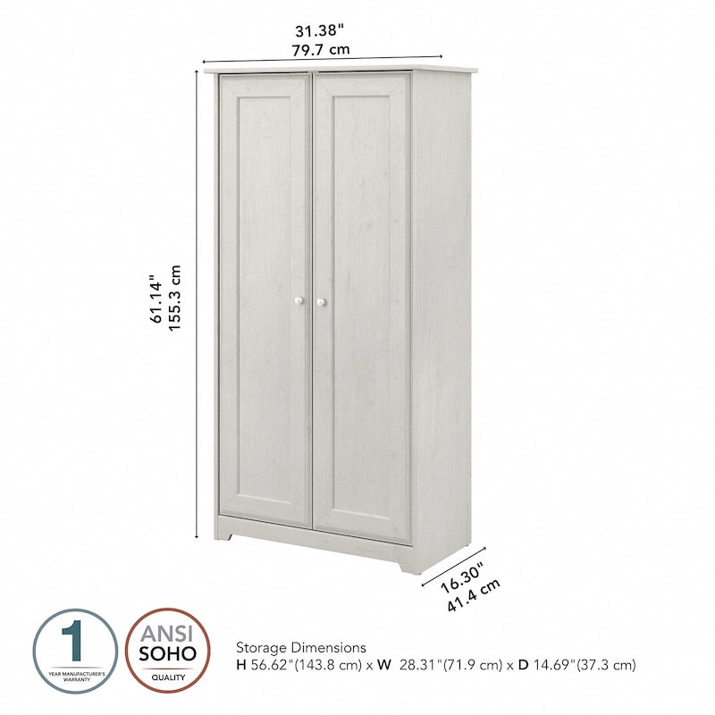 Tall Storage Cabinet with Doors - 31.38L x 16.30W x 61.14H