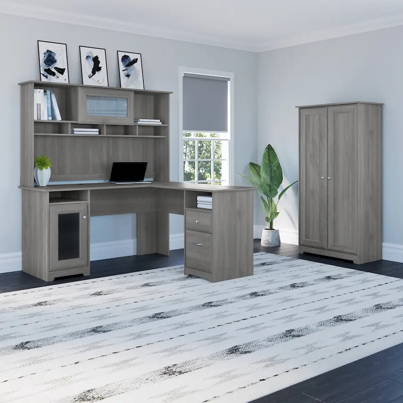 Tall Storage Cabinet with Doors - 31.38L x 16.30W x 61.14H