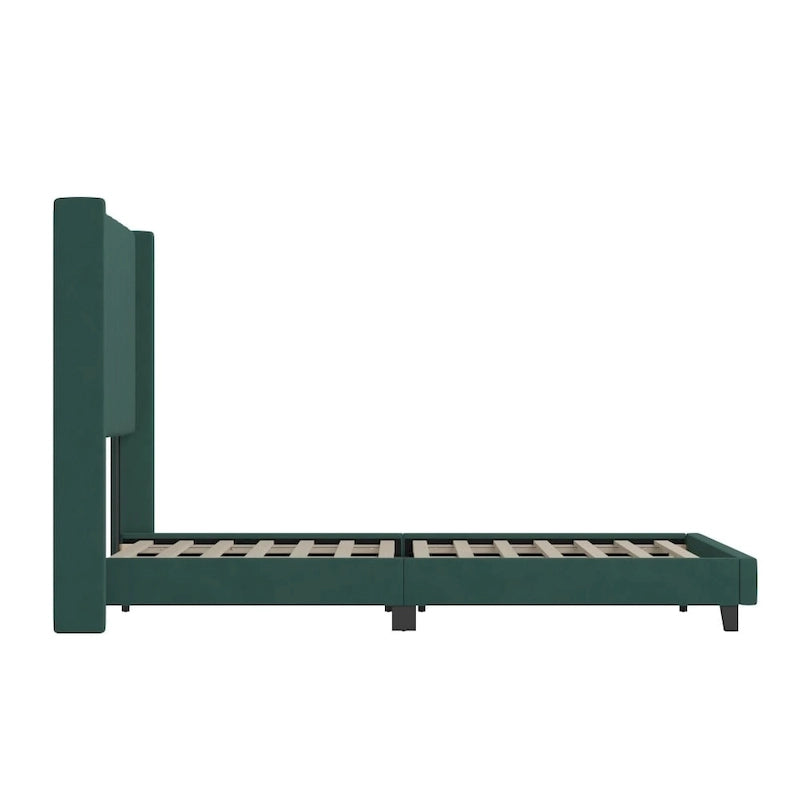 Gepolstertes Plattformbett mit Wingback-Kopfteil