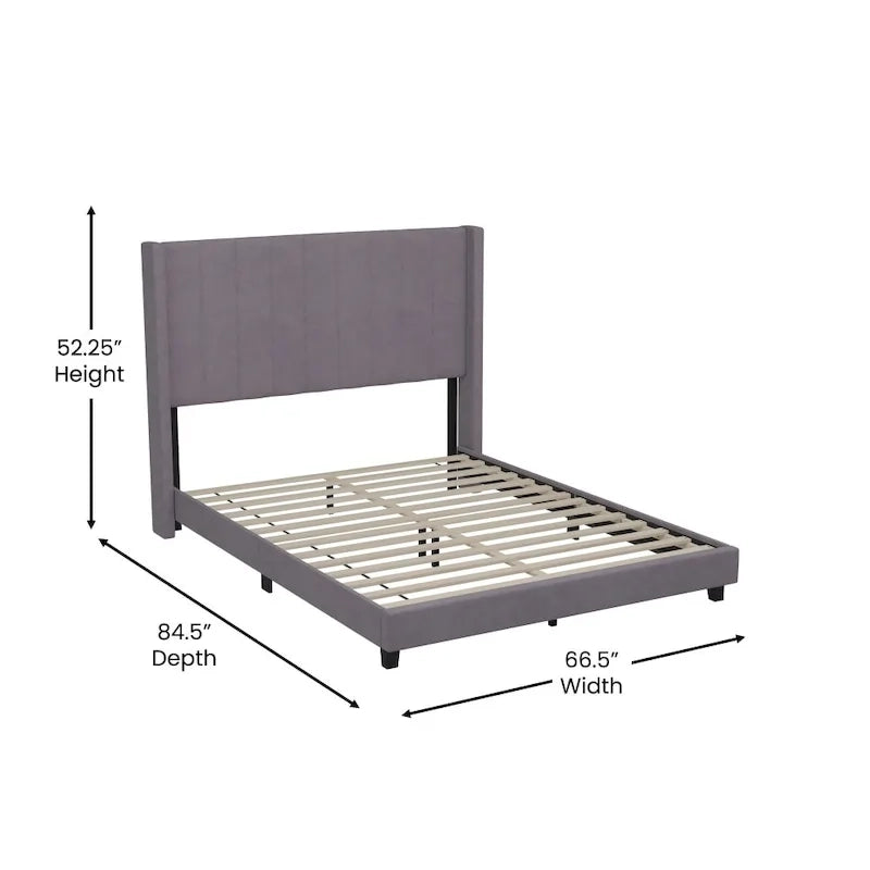 Gepolstertes Plattformbett mit Wingback-Kopfteil