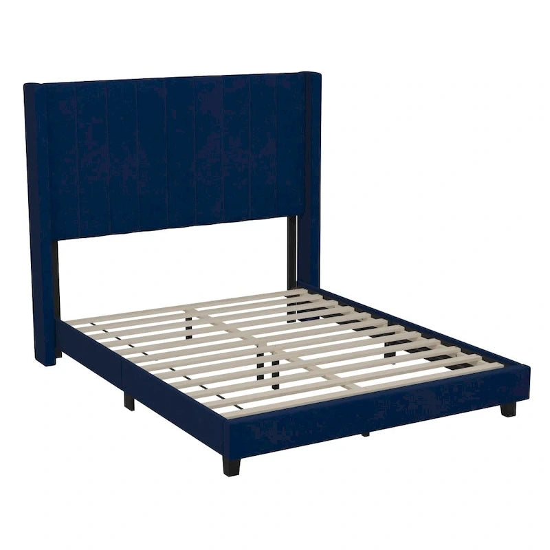Gepolstertes Plattformbett mit Wingback-Kopfteil