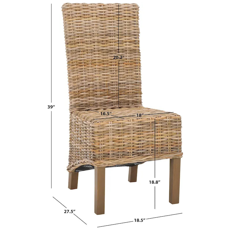 Natural Wicker Dining Chair (Set of 2) - 19 W x 22 D x 41 H