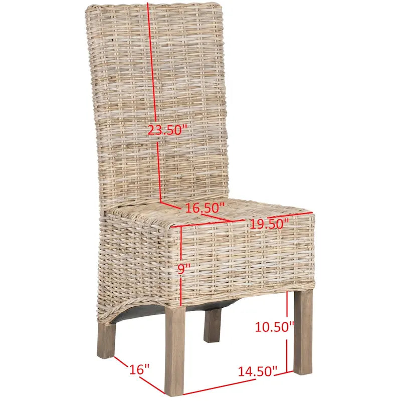 Natural Wicker Dining Chair (Set of 2) - 19 W x 22 D x 41 H