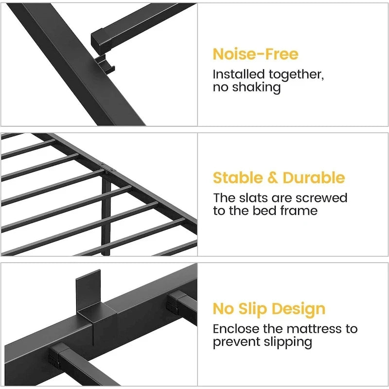 14 Inch Bed Frame with Storage, Holds Up to 800 lbs, No Box Spring Needed