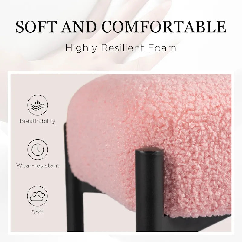 Round Vanity Stool Ottoman Foot Stool