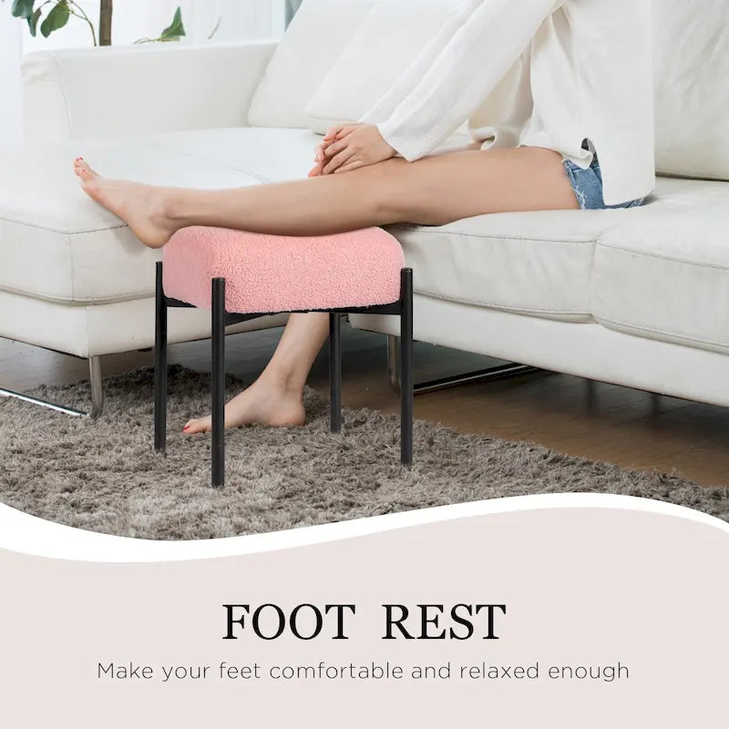 Round Vanity Stool Ottoman Foot Stool