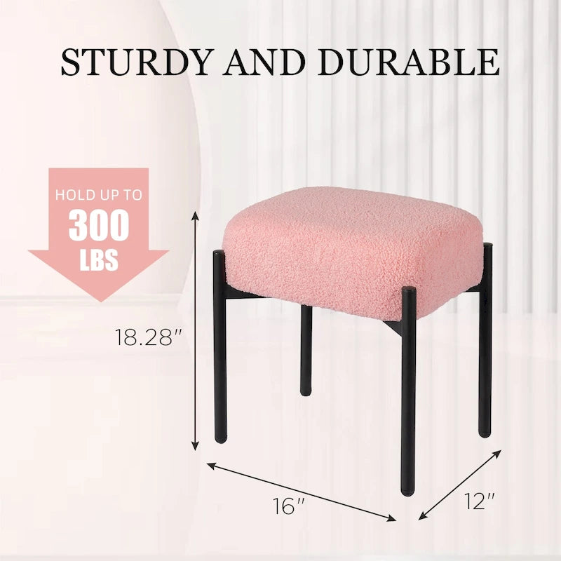 Round Vanity Stool Ottoman Foot Stool