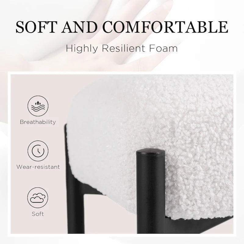 Round Vanity Stool Ottoman Foot Stool