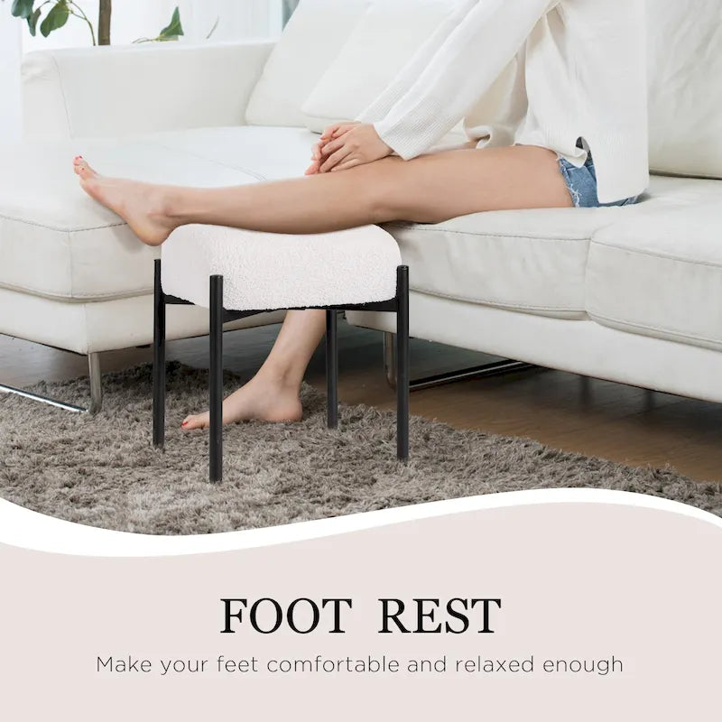 Round Vanity Stool Ottoman Foot Stool