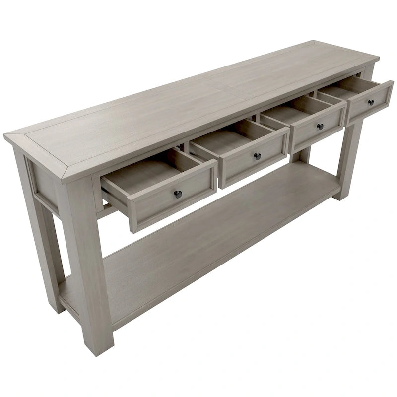 Console Table / Sofa Table with Storage Drawers and Bottom Shelf - 63L x 14W x 30H