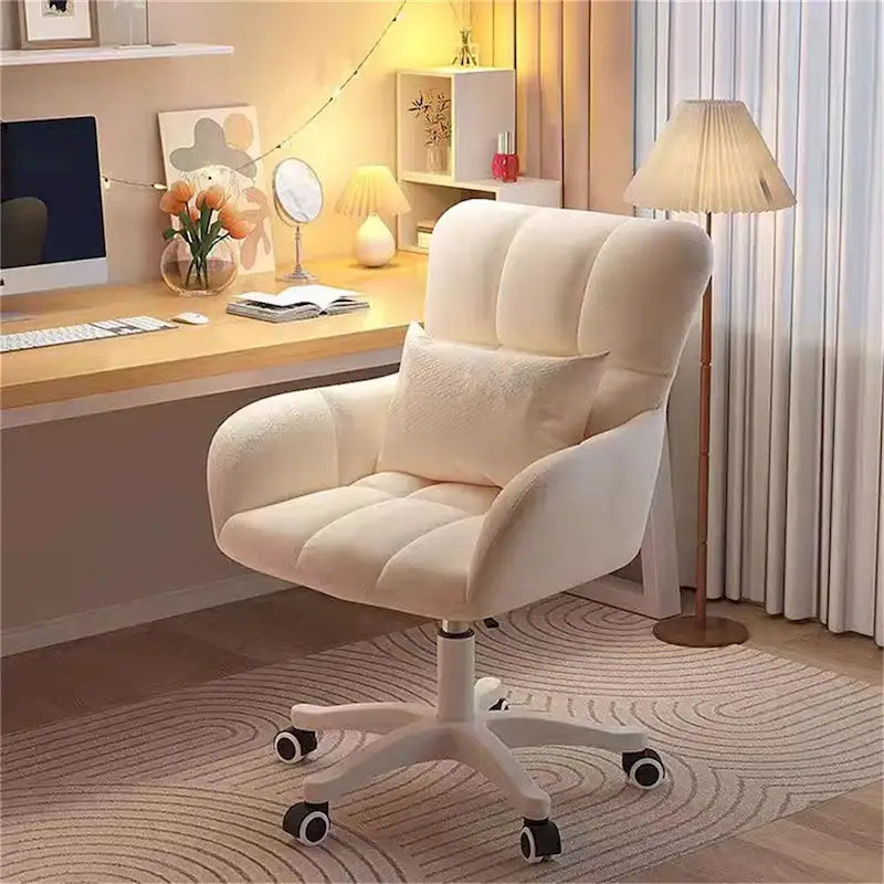 Upholstered Task Chair,Home Office Desk Chair with pillow,360Swivel