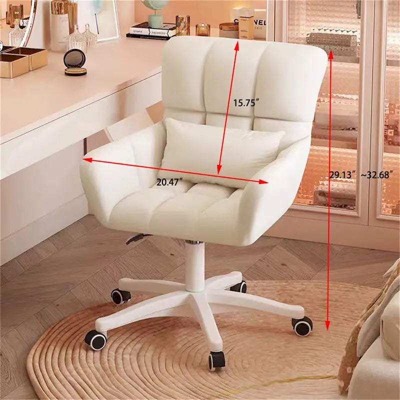 Upholstered Task Chair with Pillow & 360° Swivel